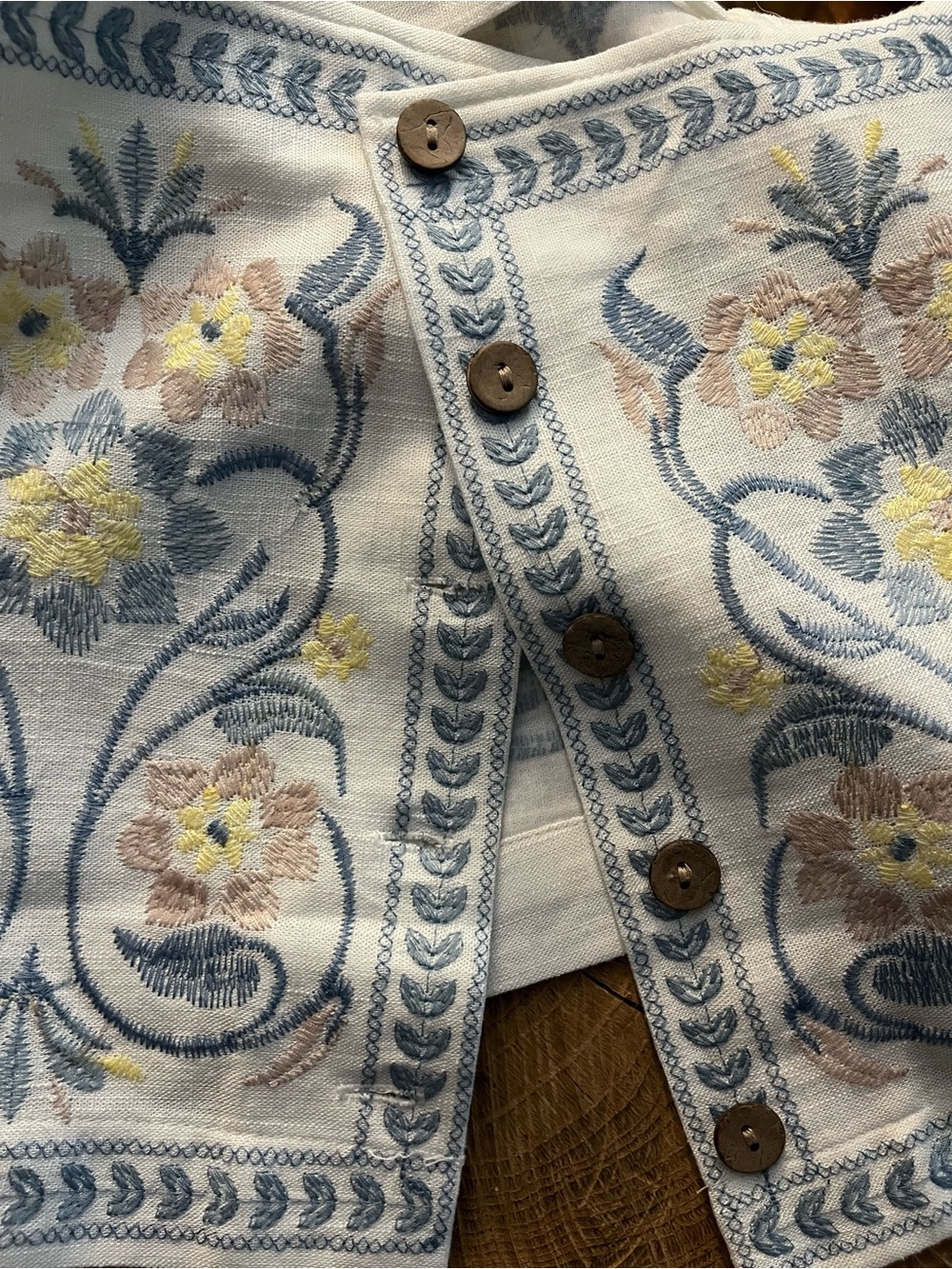 NWT Calypso St. Barth embroidered crop tank in a white linen blend.